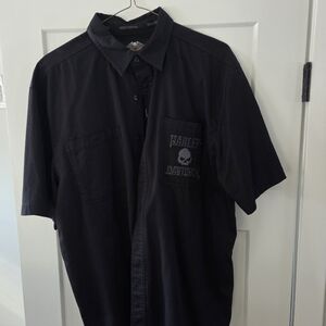 Harley-Davidson Black Casual Button Down Shirt XL